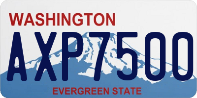 WA license plate AXP7500