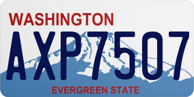 WA license plate AXP7507