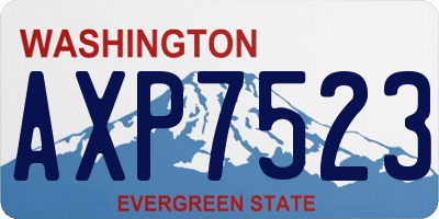 WA license plate AXP7523