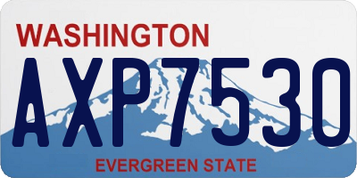WA license plate AXP7530