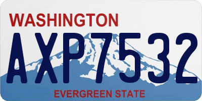WA license plate AXP7532