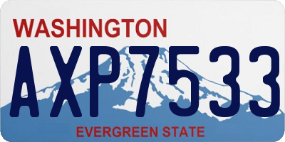 WA license plate AXP7533