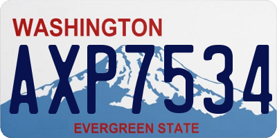 WA license plate AXP7534