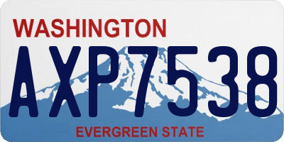 WA license plate AXP7538