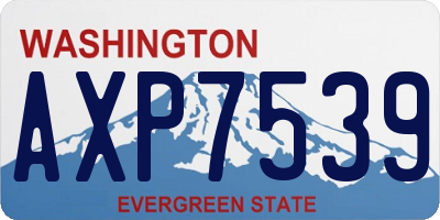 WA license plate AXP7539