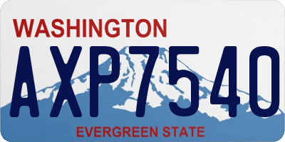 WA license plate AXP7540