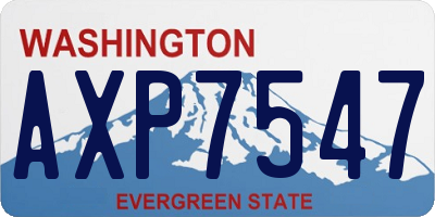 WA license plate AXP7547