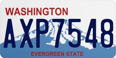WA license plate AXP7548