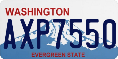 WA license plate AXP7550