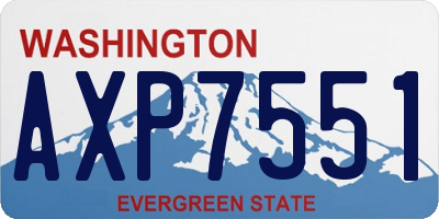 WA license plate AXP7551