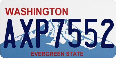 WA license plate AXP7552