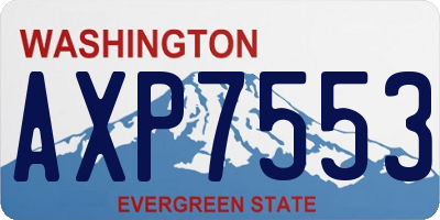 WA license plate AXP7553