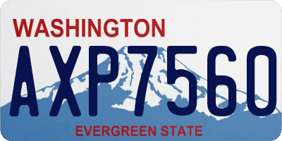 WA license plate AXP7560