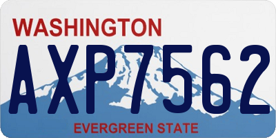WA license plate AXP7562