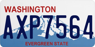 WA license plate AXP7564