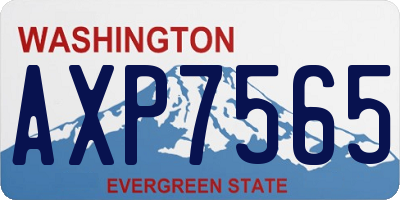 WA license plate AXP7565