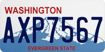 WA license plate AXP7567