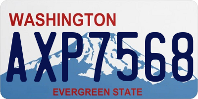 WA license plate AXP7568
