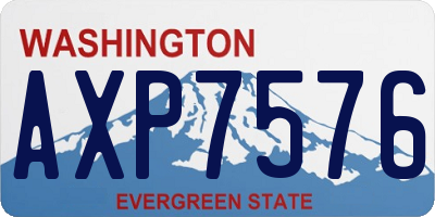 WA license plate AXP7576