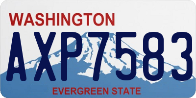 WA license plate AXP7583
