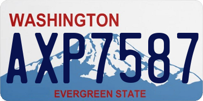 WA license plate AXP7587