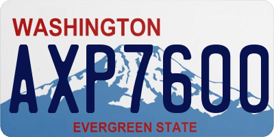 WA license plate AXP7600
