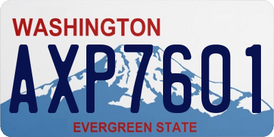 WA license plate AXP7601