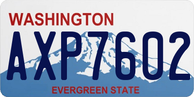 WA license plate AXP7602