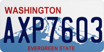 WA license plate AXP7603