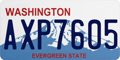 WA license plate AXP7605