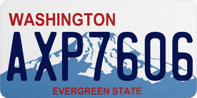 WA license plate AXP7606