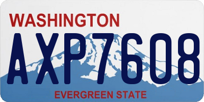 WA license plate AXP7608