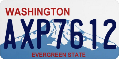 WA license plate AXP7612