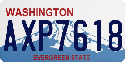 WA license plate AXP7618