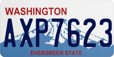 WA license plate AXP7623