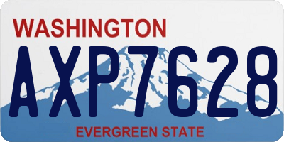 WA license plate AXP7628