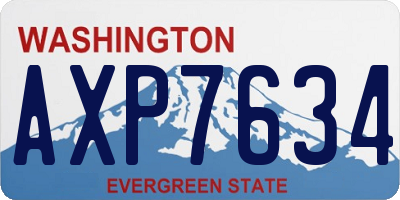 WA license plate AXP7634
