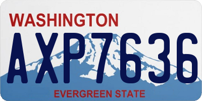 WA license plate AXP7636