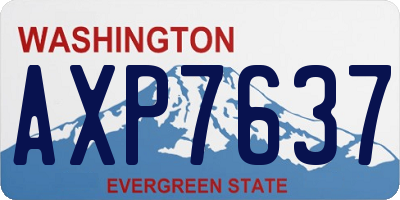 WA license plate AXP7637