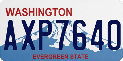 WA license plate AXP7640