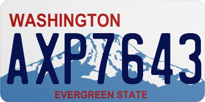 WA license plate AXP7643