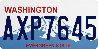 WA license plate AXP7645