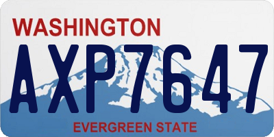 WA license plate AXP7647
