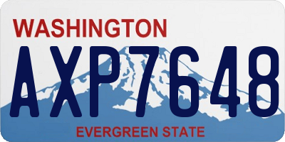 WA license plate AXP7648