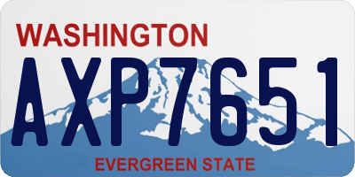 WA license plate AXP7651