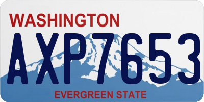 WA license plate AXP7653