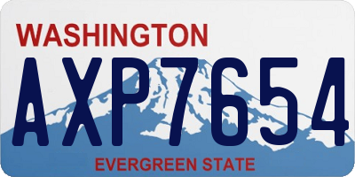 WA license plate AXP7654