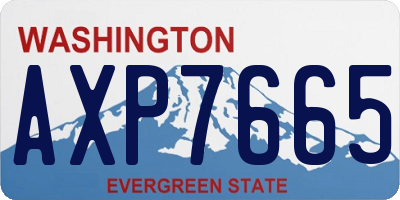 WA license plate AXP7665