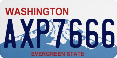 WA license plate AXP7666
