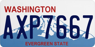 WA license plate AXP7667